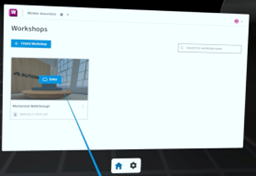 Workshop Browser in VR A screenshot showing the menu for adding a user