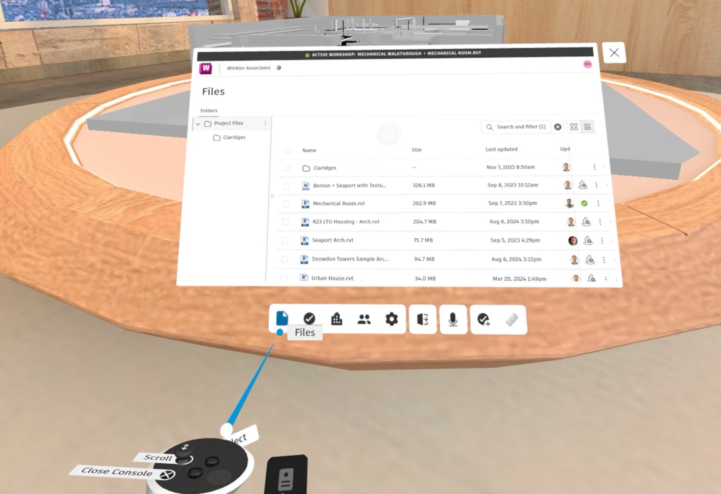Screenshot of Workshop XR Web interface