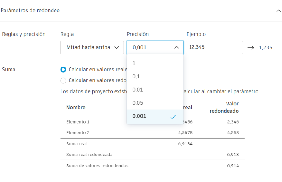 Configuración de precisión