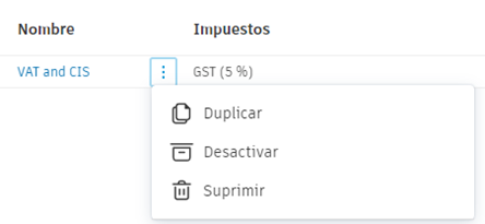 Menú Más de fórmula fiscal de coste