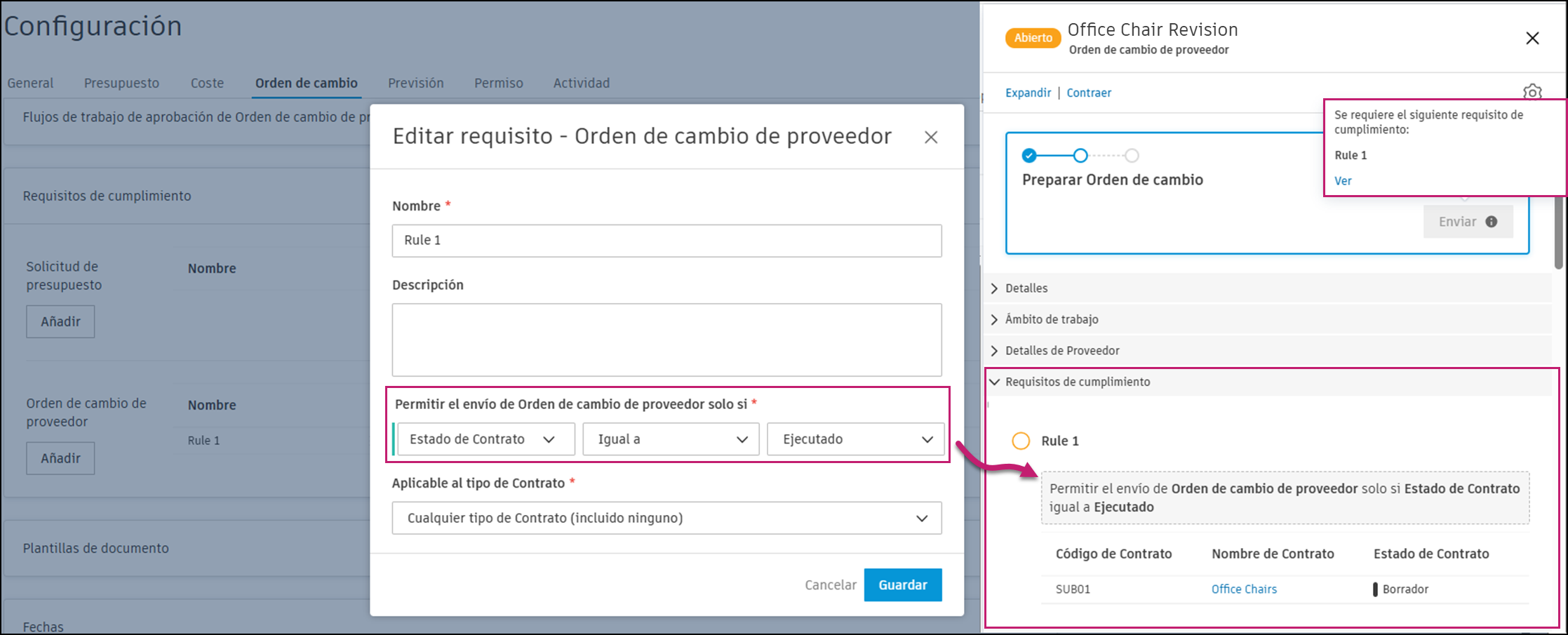 Notificación de requisitos de cumplimiento