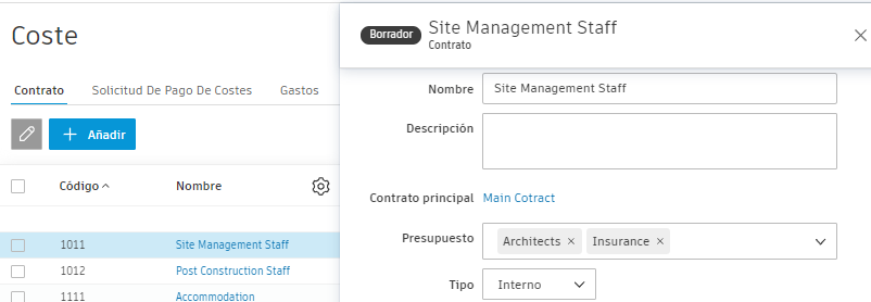 Asignar un presupuesto