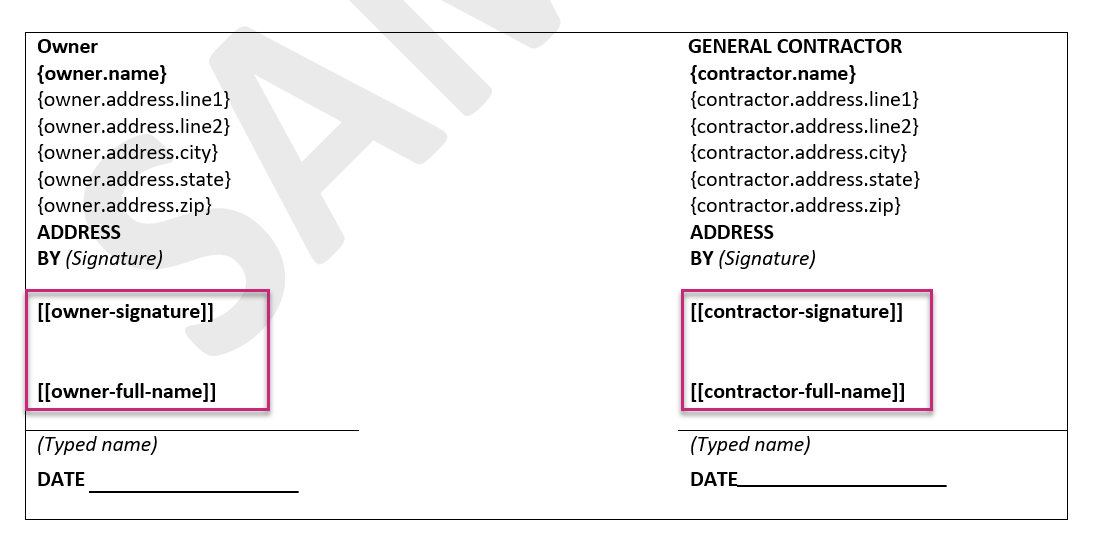 Ejemplo de documento para firma