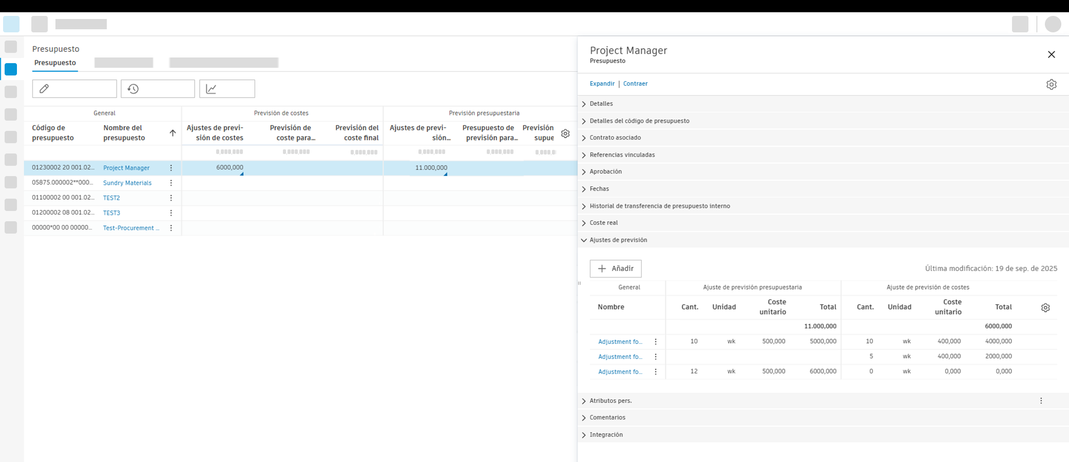 Vista dividida y columnas nuevas