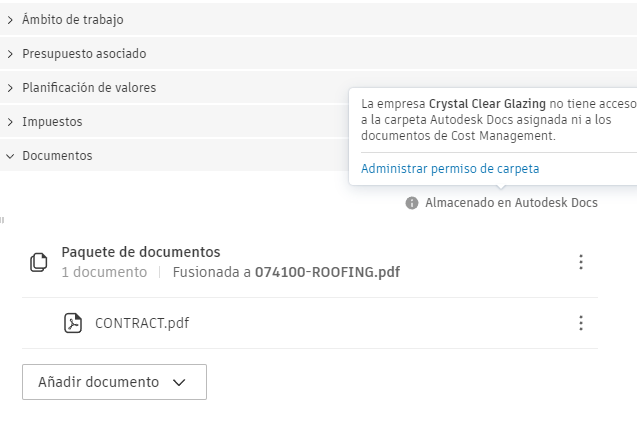 Almacenado en Autodesk Docs
