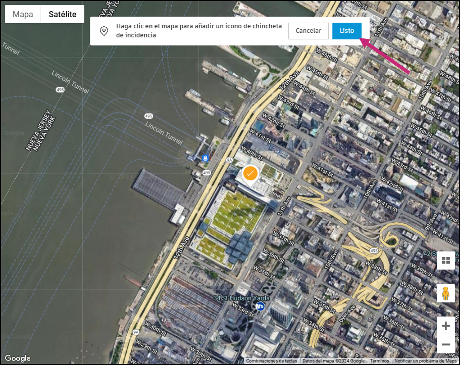 Ubicación de vista en mapa
