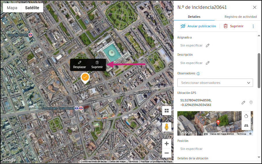 Mover o suprimir ubicación geográfica
