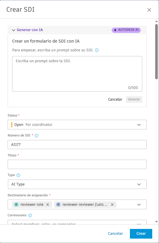 Interfaz del asistente de IA