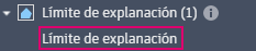 Objeto de límite de explanación