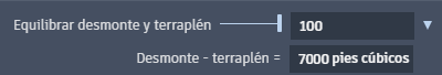 Configuración de Equilibrio de desmonte y terraplén