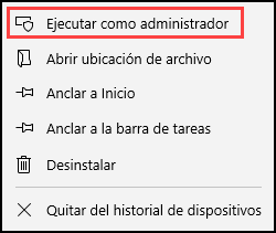 Ejecutar un administrador