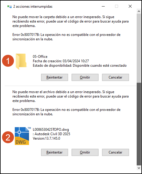 Mover archivos y carpetas