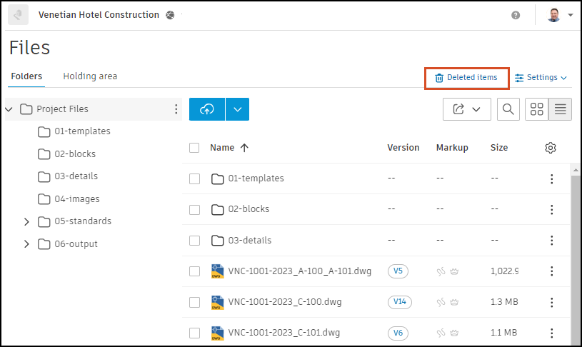 Archivos suprimidos de ACC