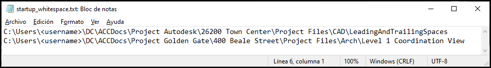 Espacios finales identificados