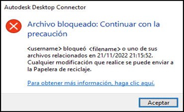 Cuadro de diálogo Archivo bloqueado