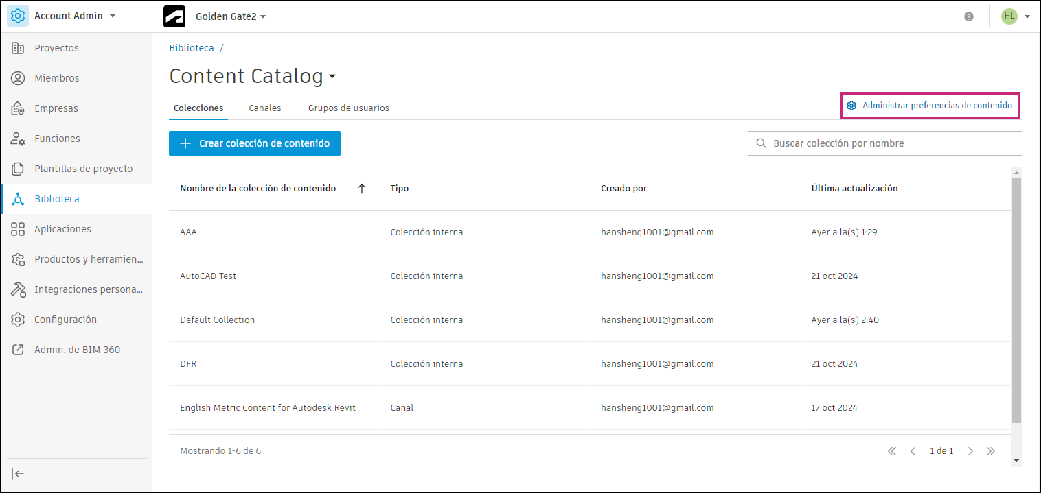 Administrar preferencias de contenido