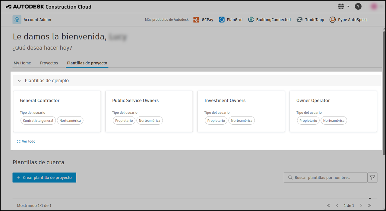 Plantillas de proyecto de ejemplo