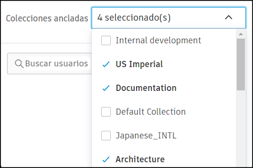 Selección de colecciones ancladas