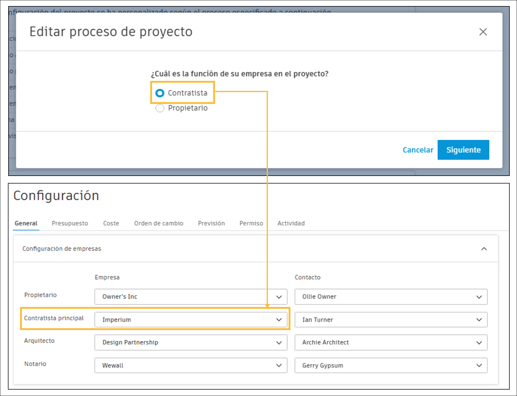 Proceso de edición del proyecto
