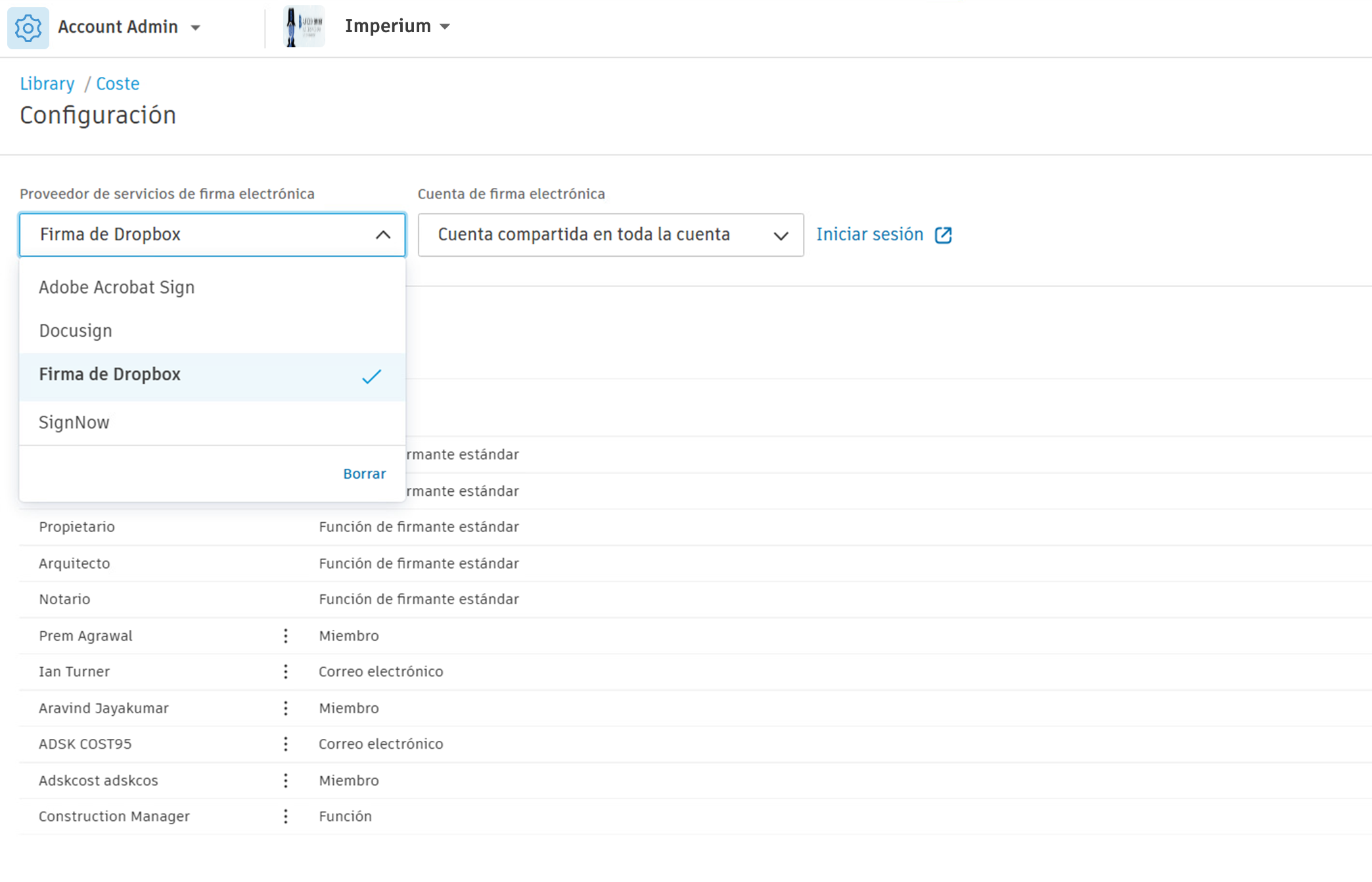 Integración de firma electrónica