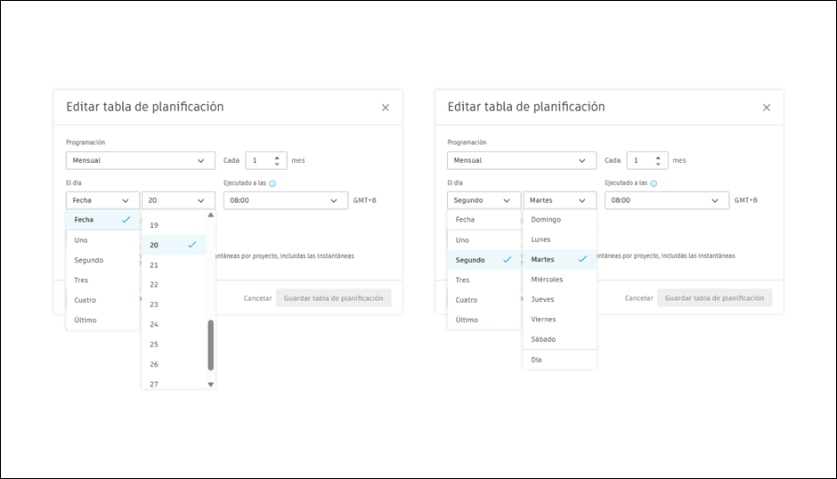 Mejora de la instantánea de presupuesto