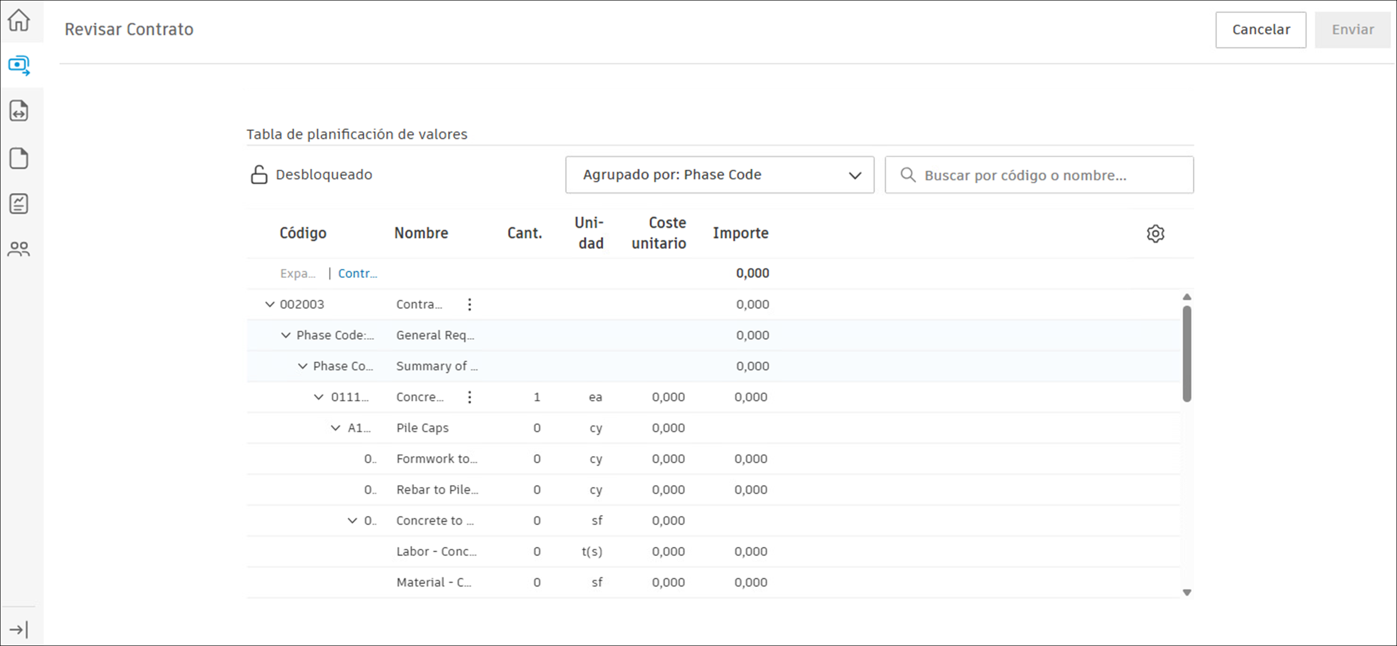 Vista de página de respuesta del colaborador