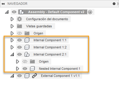navegador: componentes internos