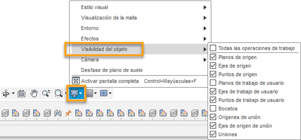visibilidad de objetos
