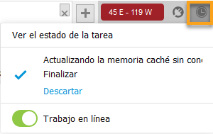 actualización de estado de la tarea, caché sin conexión