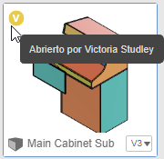 ejemplo de apertura de avatar en panel de datos