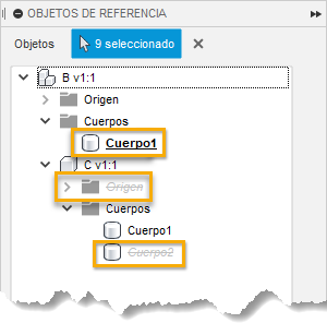 ejemplo de objetos de referencia antes