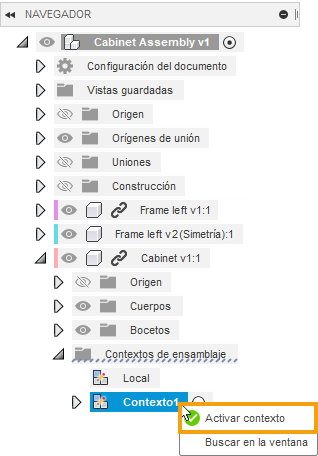 activar contexto: navegador