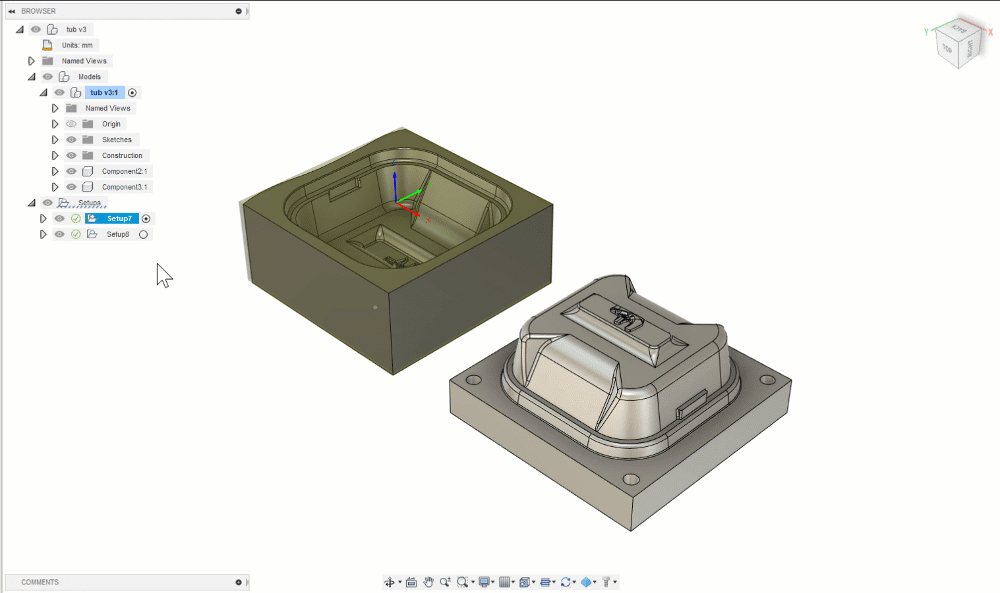 Ejemplo de sincronización de la visibilidad con la configuración activa