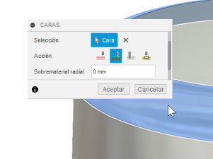seleccionar superficies de empalme para mecanizar