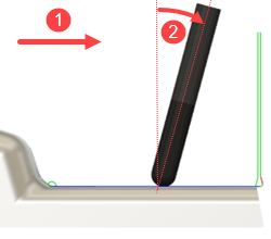 ángulo de inclinación frontal de 15 grados