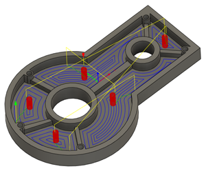 Ruta de herramienta generada con cajeras 2D