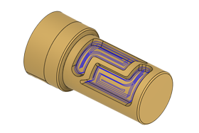 Trayectoria de Contorno giratorio en un tornillo de extrusión