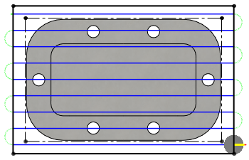 diagrama de 10 mm de desfase de material