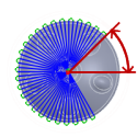 diagrama de ángulo radial: desde