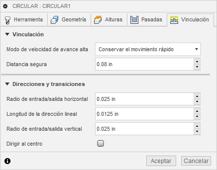 ficha vinculación del cuadro de diálogo circular 2D