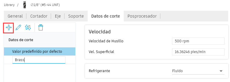 crear un valor predefinido de herramienta