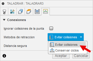 directiva de retracción para evitar colisiones