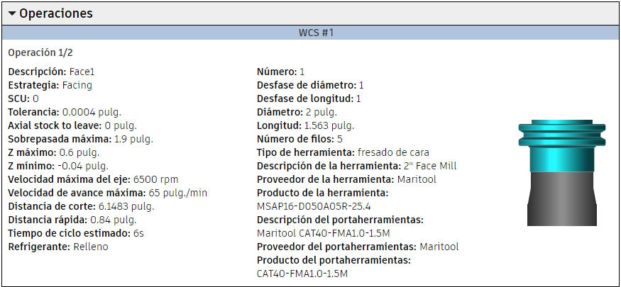 operaciones de configuración de programa cn