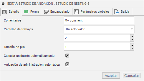 cuadro de diálogo editar nesting
