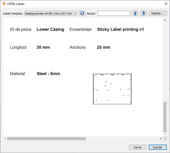 vista preliminar de las etiquetas adhesivas