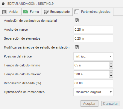parámetros globales