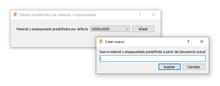 Cuadro de diálogo crear nuevo