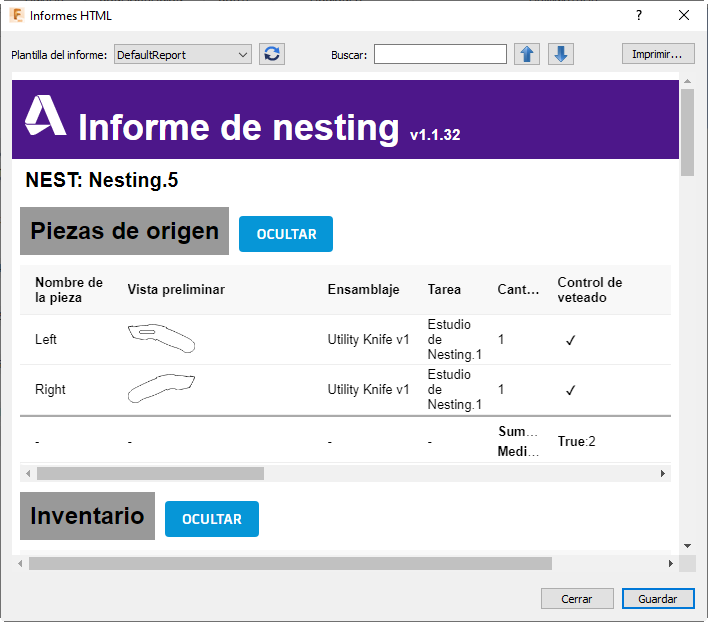 informe de nesting