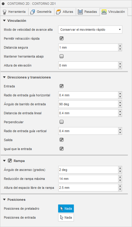 fecha vinculación del cuadro de diálogo contorno 2d