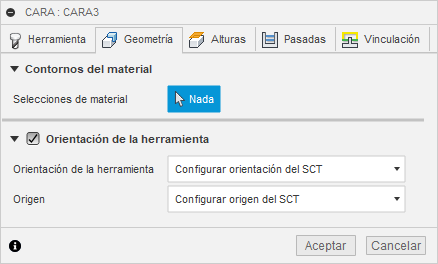 ficha herramienta del cuadro de diálogo cara 2D